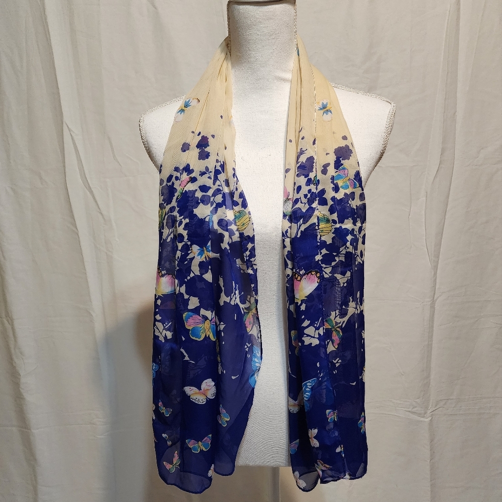 Butterfly Viscose Wraparound Scarf 💙